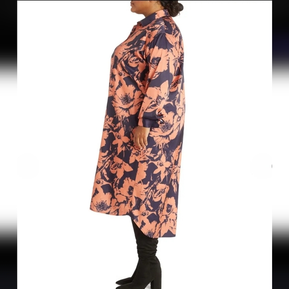 Pari Passu Tammy Reiss Floral Print Belted Shirt Dress Size D4/18 Office Siren - Picture 3 of 15